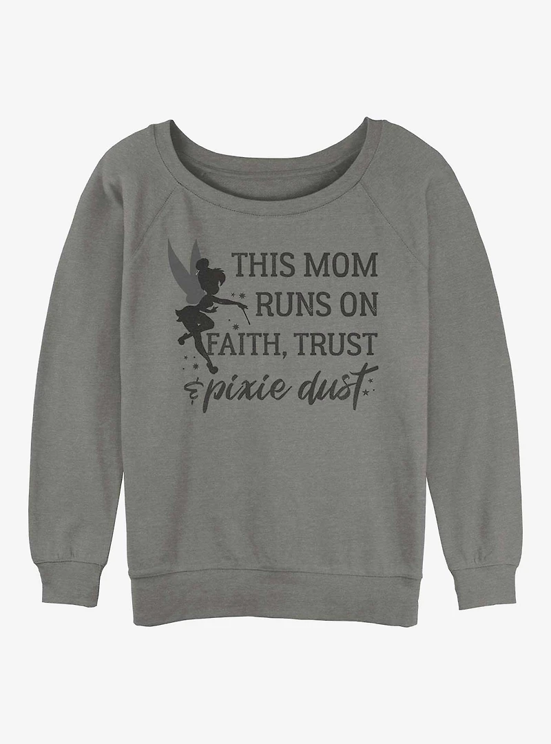 Disney Tinker Bell Mom Runs On Pixie Dust Girls Slouchy Sweatshirt