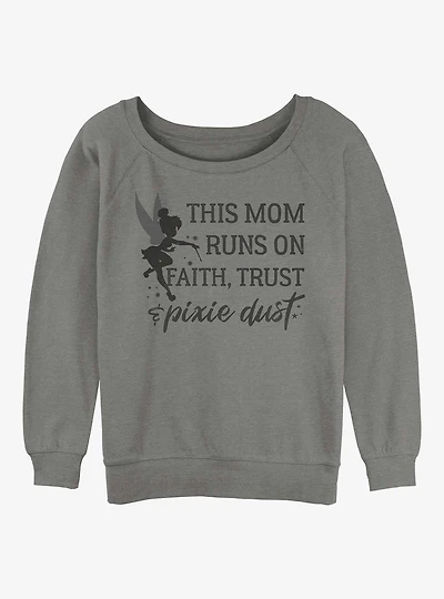 Disney Tinker Bell Mom Runs On Pixie Dust Girls Slouchy Sweatshirt