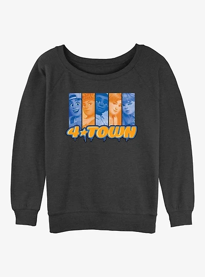 Disney Pixar Turning Red 4Town Band Members Girls Slouchy Sweatshirt
