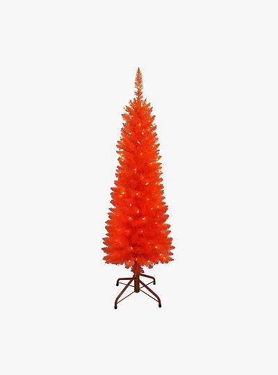 4-foot Pre-Lit Slim Orange Tree