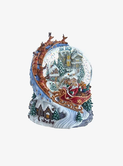 Musical Santa and Sled Snow Globe