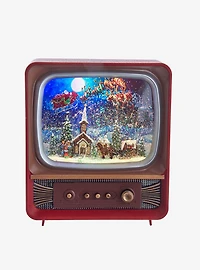 Kurt Adler Musical Water Santa TV Lantern Figure