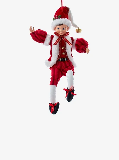 Red and White Kringle Klaus Elf Ornament