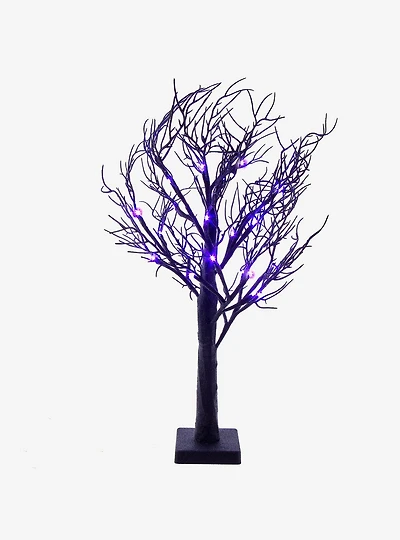 Kurt Adler Purple LED Black Glitter Tree Lamp