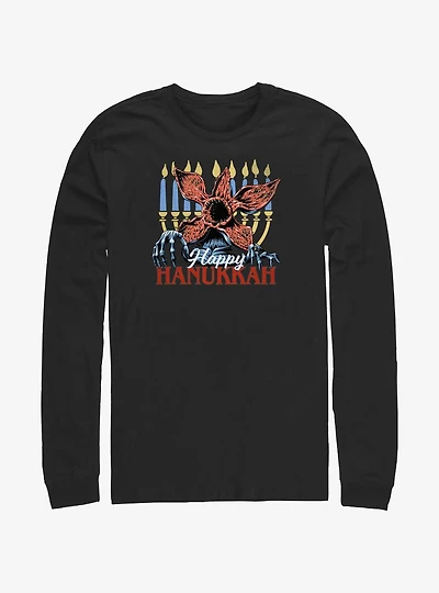 Stranger Things Demogorgon Happy Hanukkah Long-Sleeve T-Shirt