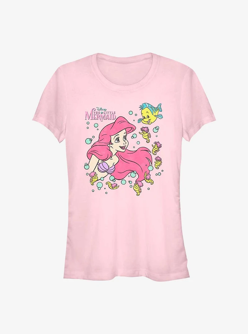 Disney The Little Mermaid Ariel, Flounder And Friends Girls T-Shirt