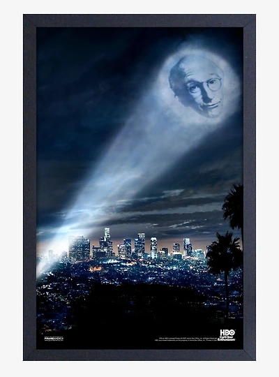 Curb Your Enthusiasm Bat Signal Framed Wood Wall Art