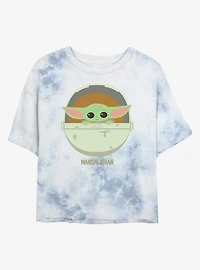Star Wars The Mandalorian Child Bassinet Tie-Dye Womens Crop T-Shirt