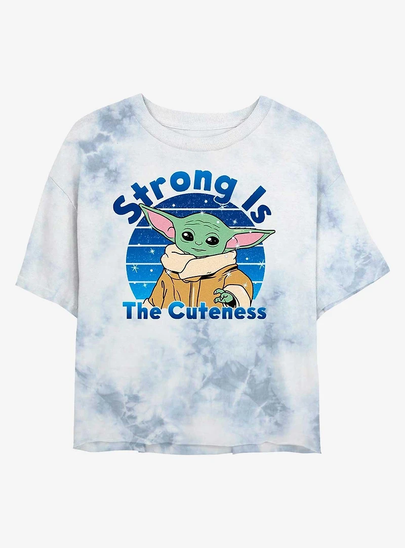Star Wars The Mandalorian Child Strong Is Cuteness Tie-Dye Womens Crop T-Shirt