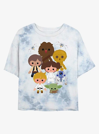 Star Wars Heroes Kawaii Tie-Dye Womens Crop T-Shirt