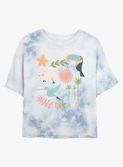 Disney Encanto Collage Tie-Dye Womens Crop T-Shirt