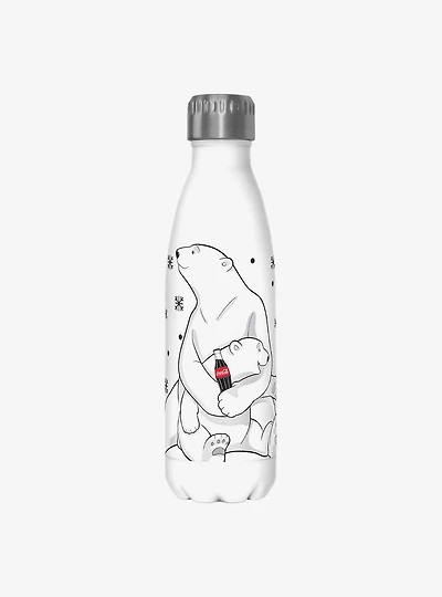Coke Coca-Cola Polar Bear Snowflakes Water Bottle