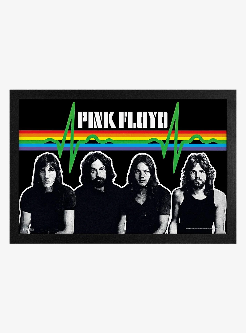 Pink Floyd Group Heartbeat Framed Wood Wall Art