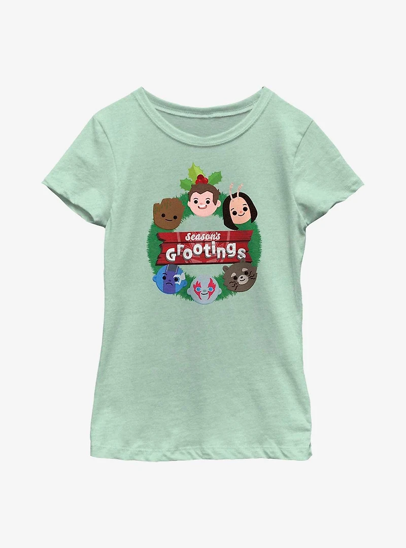 Marvel Guardians of the Galaxy Holiday Special Seasons Grootings Youth Girls T-Shirt
