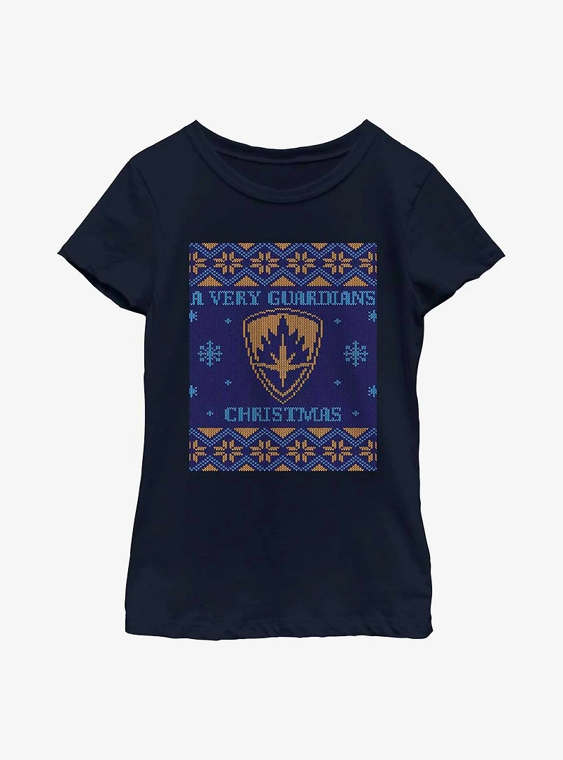 Marvel Guardians of the Galaxy Holiday Special Ugly Christmas Sweater Youth Girls T-Shirt