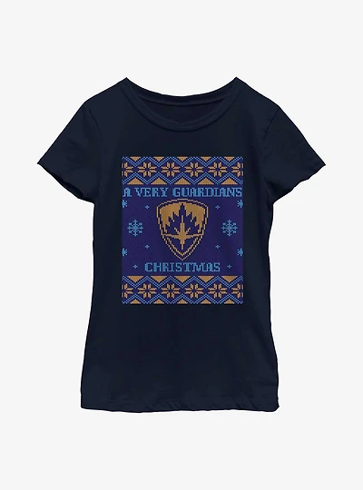 Marvel Guardians of the Galaxy Holiday Special Ugly Christmas Sweater Youth Girls T-Shirt