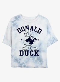 Disney Donald Duck Collegiate Womens Tie-Dye Crop T-Shirt