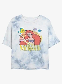 Disney The Little Mermaid Title Womens Tie-Dye Crop T-Shirt