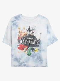 Disney The Little Mermaid Title Poster Womens Tie-Dye Crop T-Shirt