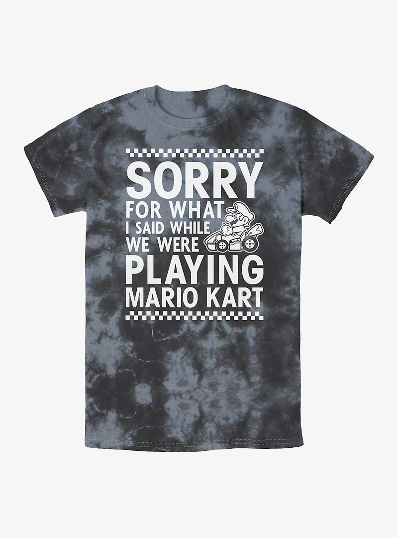 Nintendo Mario Kart Playing Tie-Dye T-Shirt