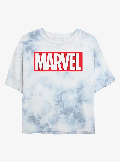 Marvel Logo Womens Tie-Dye Crop T-Shirt