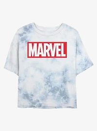 Marvel Logo Womens Tie-Dye Crop T-Shirt