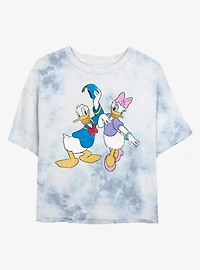 Disney Donald Duck And Daisy Womens Tie-Dye Crop T-Shirt