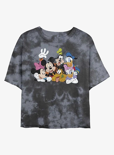 Disney Mickey Mouse And Friends Womens Tie-Dye Crop T-Shirt