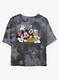 Disney Mickey Mouse And Friends Womens Tie-Dye Crop T-Shirt