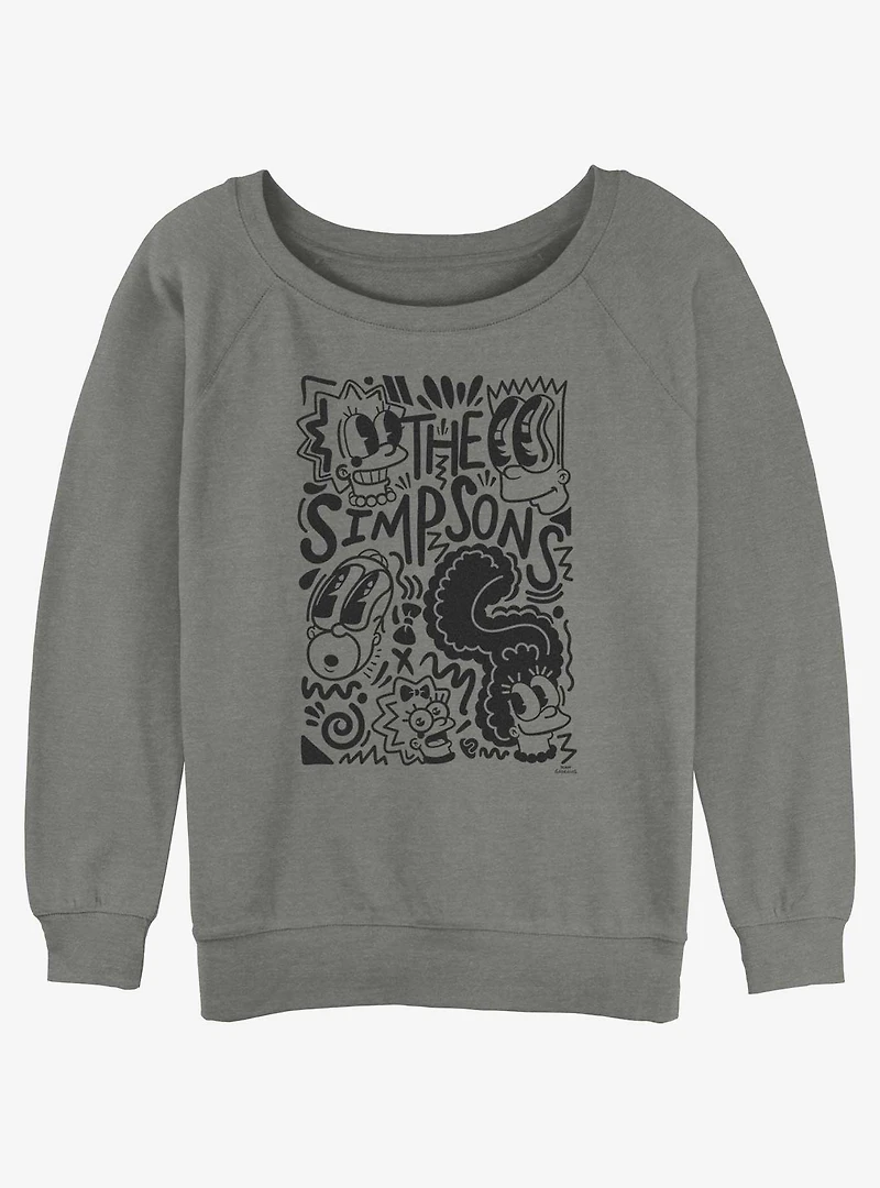 The Simpsons Pop Art Family Girls Slouchy Sweatshirt