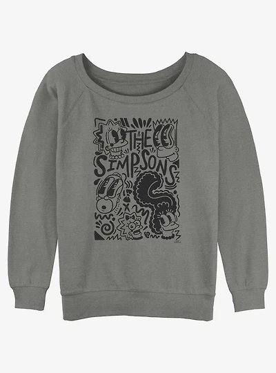 The Simpsons Pop Art Family Girls Slouchy Sweatshirt