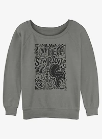 The Simpsons Pop Art Family Girls Slouchy Sweatshirt