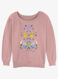 Adventure Time Finn and Friends Symmetry Tower Girls Slouchy Sweatshirt