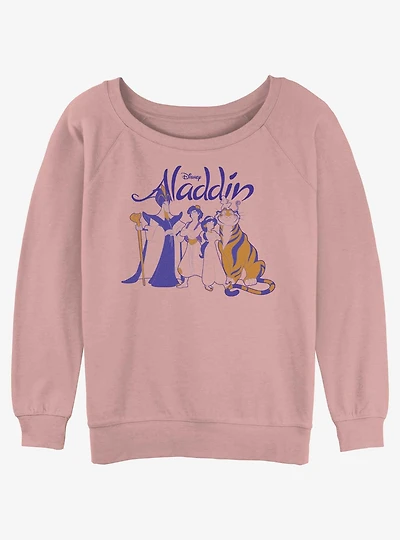 Disney Aladdin Group Shot Girls Slouchy Sweatshirt