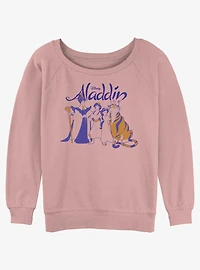Disney Aladdin Group Shot Girls Slouchy Sweatshirt