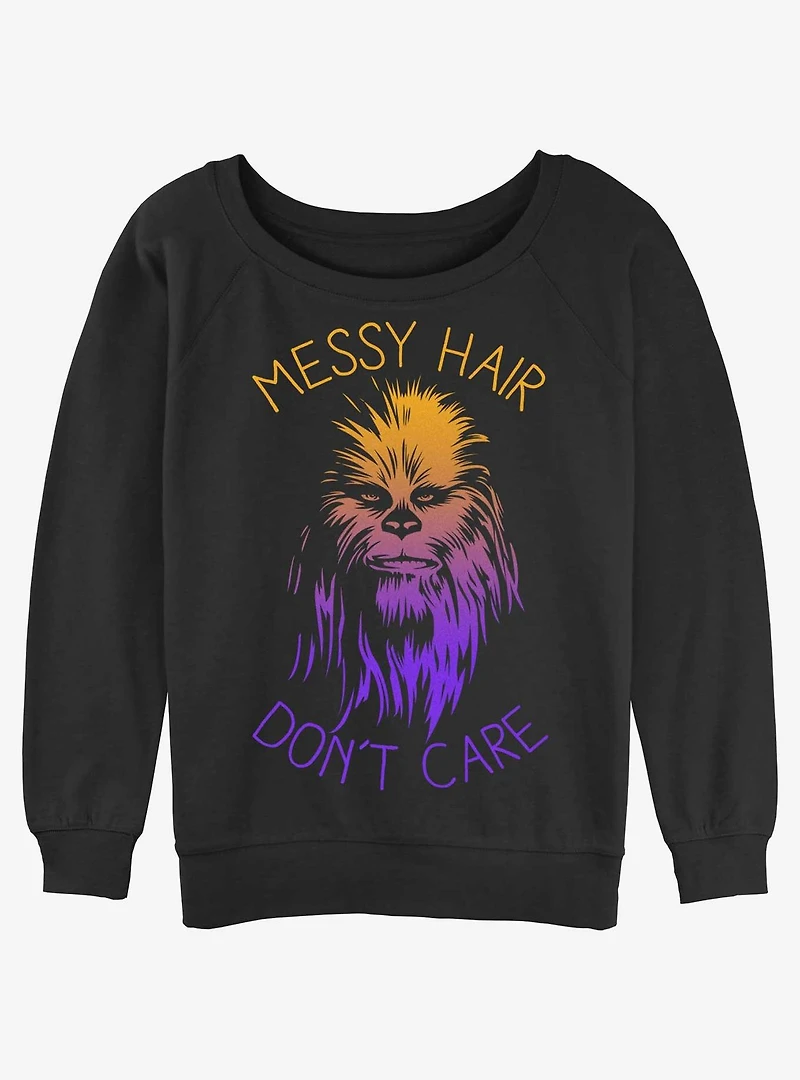 Star Wars Chewie Messy Hair Girls Slouchy Sweatshirt
