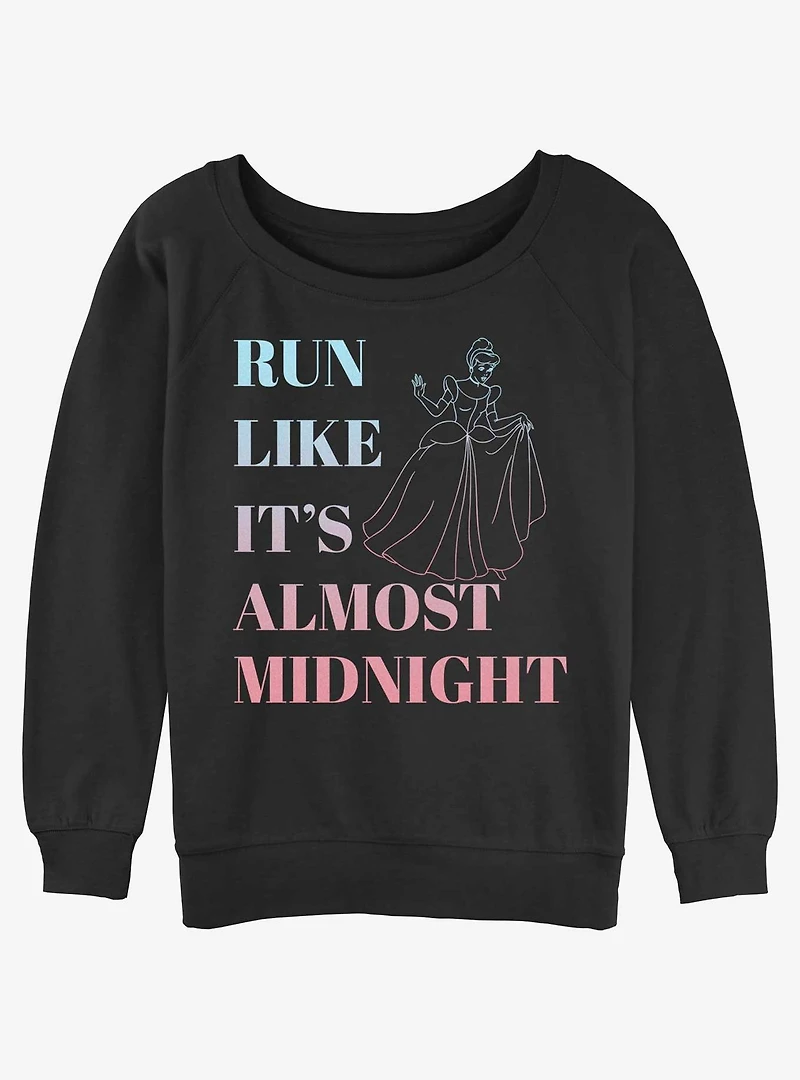 Disney Cinderella Run Like It's Almost Midnight Girls Slouchy Sweatshirt