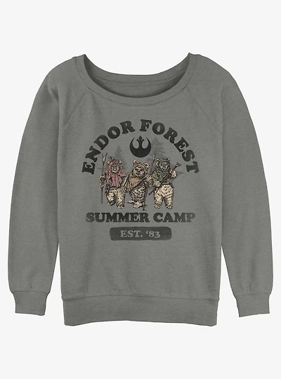 Star Wars Endor Summer Camp Girls Slouchy Sweatshirt