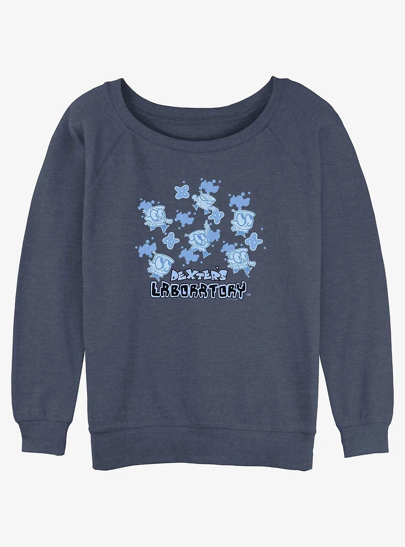 Cartoon Network Dexter's Laboratory Bacteria Pattern Girls Slouchy Sweatshirt