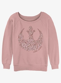 Star Wars Rose Rebel Girls Slouchy Sweatshirt