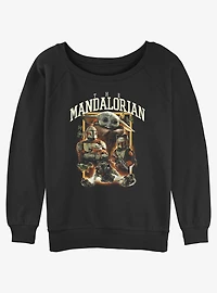 Star Wars The Mandalorian Exploded Poster Girls Slouchy Sweatshirt