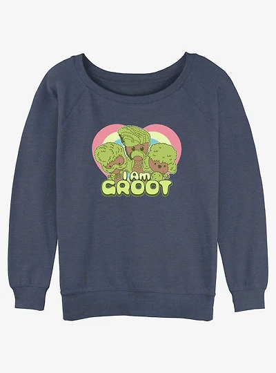 Marvel Guardians of the Galaxy Groot Hearts Girls Slouchy Sweatshirt