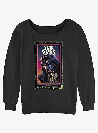 Star Wars VHS Stars Girls Slouchy Sweatshirt
