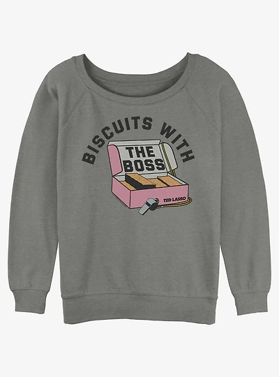 Ted Lasso Biscuit Boss Girls Slouchy Sweatshirt