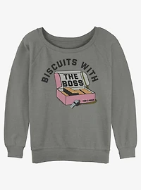 Ted Lasso Biscuit Boss Girls Slouchy Sweatshirt