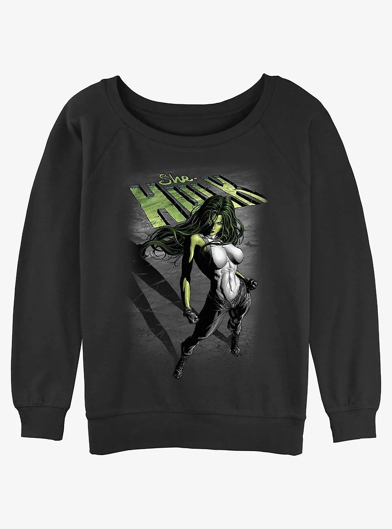 Marvel Hulk Incredible She-Hulk Girls Slouchy Sweatshirt