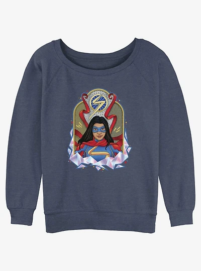 Marvel Ms. Marvel Portrait Girls Slouchy Sweatshirt