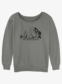 Star Wars Kenobi and Vader Clash Girls Slouchy Sweatshirt