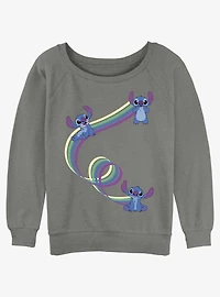 Disney Lilo & Stitch Ribbon Stitches Girls Slouchy Sweatshirt