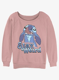 Disney Lilo & Stitch Stay Weird Girls Slouchy Sweatshirt
